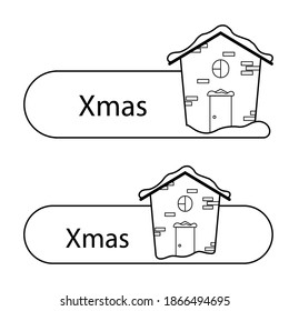 New year concept illustration. Cricut Christmas house elements. Web design button. 