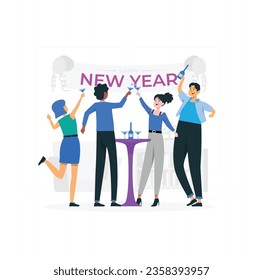 New Year concept illustration, new year illustration, holiday illustration, happy new year