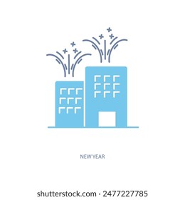 icono de línea de concepto de año nuevo. Ilustración de elemento simple. diseño de símbolo de esquema de concepto de año nuevo.