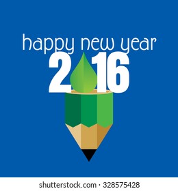 new year concept with pencil vector 