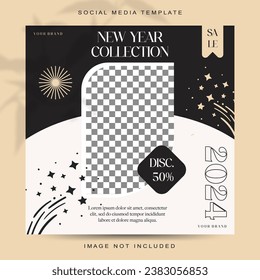 New year concept social media post template
