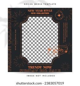 New year concept social media post template
