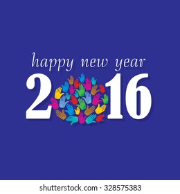 new year concept with teamwork hand 