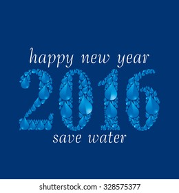 new year concept with water drop vector 