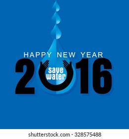 new year concept with water drop vector 