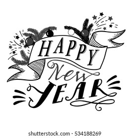 New Year congratulation lettering