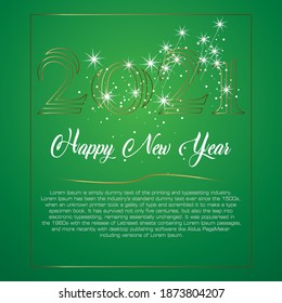 new year congratulation text on green gardient background