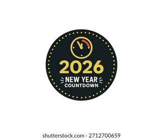 Ilustración de diseño de Vector de icono de cuenta regresiva de año Nuevo 2026