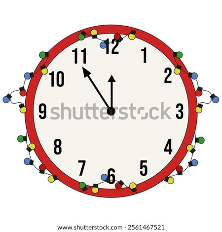 New year countdown alarm clock isolated white background. New year counting down clock template design. Vector illustration can used greeting banner poster card cover design social media poster