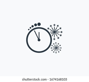 Icono de cuenta regresiva de Año Nuevo aislado en fondo limpio. Icono de dibujo de concepto de cuenta regresiva de año nuevo en estilo moderno. Ilustración vectorial para el diseño de la interfaz de usuario de la aplicación del logotipo móvil web.