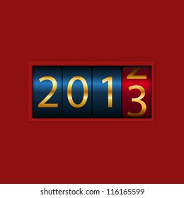 New Year counter, 2012, 2013, isolated