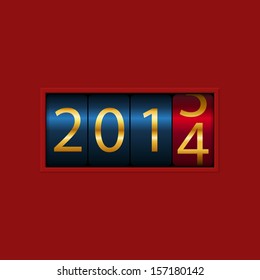 New Year counter, 2013, 2014. Isolated. Vector Illustration
