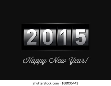 New Year counter 2015. VectoriIllustration on black