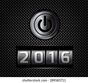 New Year counter 2016 with power button