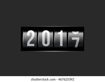 New Year counter 2017. Vector illustration