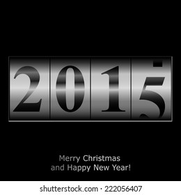 New Year counter in silver design. Vector eps10 illustration