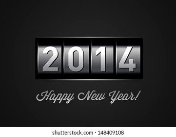 New Year counter. Vector illustration on black