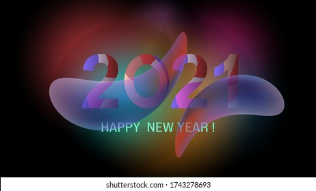 New Year Creative Background 2021. Good for background, banner, wallpaper, screen saver, flyer, invitation. Vector illustration.