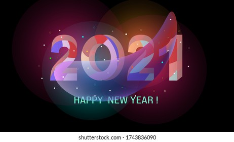 Nuevo Año Fondo Creativo 2021. Ideal para fondo, banner, fondo de pantalla, salvapantallas, volante, invitación. Ilustración vectorial.