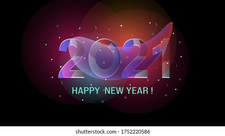 New Year Creative Background 2021. Good for background, banner, wallpaper, screen saver, flyer, invitation. Vector illustration.