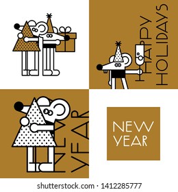 New year creative background. The year of the mouse