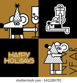 New year creative background. The year of the mouse