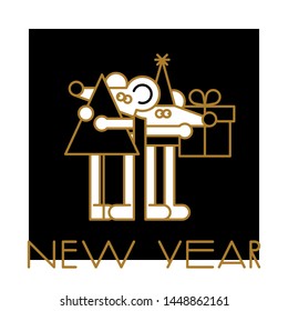 New year creative background. The year of the mouse