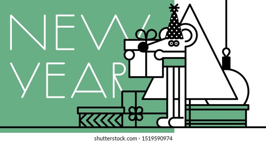 New year creative background. The year of the mouse