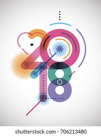  new year creative colorful  design for your greetings card