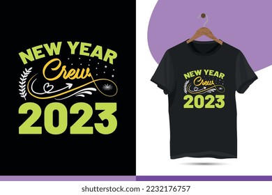 New year crew 2023 - Happy new year vector design template.