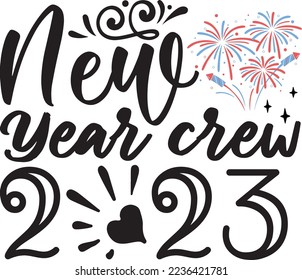 New Year crew 2023 vector file