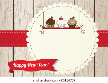 New year cupcake card