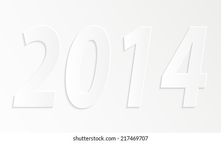 New year cut out of paper on white background