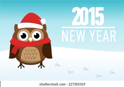 New Year cute owl