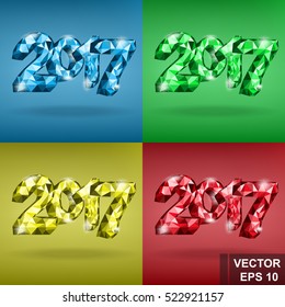 New Year. Date. The calendar. Polygons. For your design