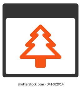 New Year Date vector icon. Style is bicolor flat symbol, orange and gray colors, rounded angles, white background.