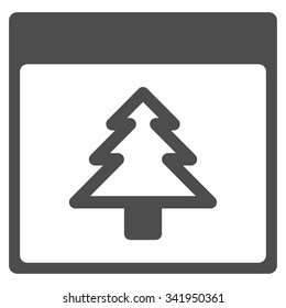 New Year Date vector icon. Style is flat symbol, gray color, rounded angles, white background.
