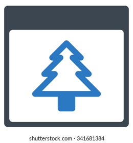 New Year Day vector icon. Style is bicolor flat symbol, smooth blue colors, rounded angles, white background.