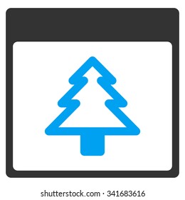 New Year Day vector icon. Style is bicolor flat symbol, blue and gray colors, rounded angles, white background.