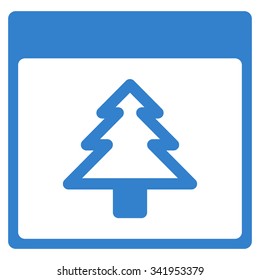 New Year Day vector icon. Style is flat symbol, cobalt color, rounded angles, white background.