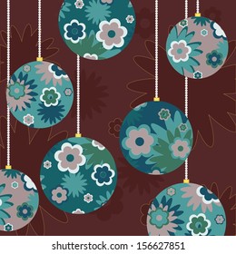 New Year decoration with colorful balls