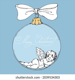 New Year decoration with cupid.