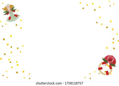 New Year decoration: New Year decoration and gold leaf frame vector illustration
Japanese style design