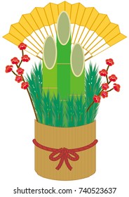 New Year decoration made of pine and bamboo to decorate at the entrance of Japan, Japan