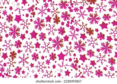 New Year decorative background with snowflakes and stars