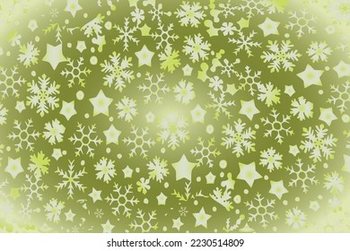 Fondo decorativo de Año Nuevo con copos de nieve y estrellas