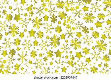 New Year decorative background with snowflakes and stars