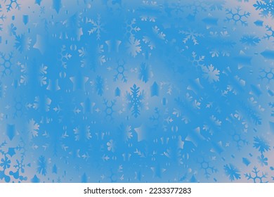 Fondo decorativo de Año Nuevo con copos de nieve y estrellas