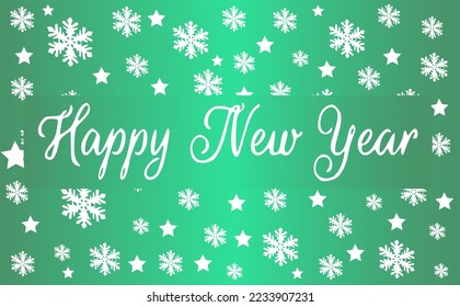 New Year decorative background with snowflakes and stars