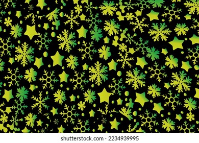 New Year decorative background with snowflakes and stars